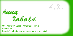 anna kobold business card